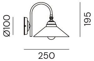 Il Fanale 081.19.OV Country, rustikální nástěnná lampa z mosazi a benátského skla, 1x10W LED E14, prům. 20cm