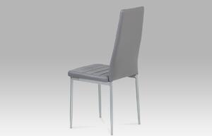 Jídelní židle šedá ekokůže a šedý lak DCL-117 GREY
