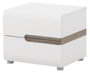 Noční stolek v luxusní bílé barvě ve vysokém lesku TK026 TYP 96