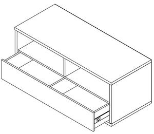 Televizní stolek se zásuvkou Zonda Z13 - šedá/bílý lesk