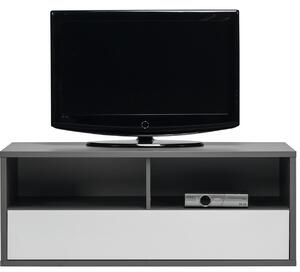 Televizní stolek se zásuvkou Zonda Z13 - šedá/bílý lesk