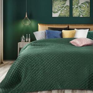Smaragdově zelený oboustranný přehoz na postel s prošíváním Šířka: 70 cm | Délka: 160 cm