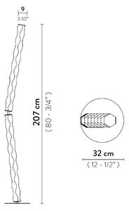 SLAMP HUGFM00PRS00000000EU Hugo, designová stojací lampa, 40W LED 3000K, prisma, výška 205cm
