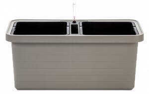 Samozavlažovací truhlík PLASTIA BERBERIS DUO 78x39x35 taupe
