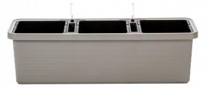 Samozavlažovací truhlík PLASTIA BERBERIS TRIO 117x39x35 taupe