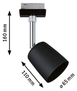 Paulmann 96926 Cover, spot pro Urail system, max. 1x10W GU10, matná černá/chrom