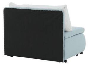 Rozkládací pohovka s úložným prostorem a opěrným polštářem v příjemných mentolových a krémových barvách TK249