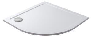 THOR Sprchová vanička z litého mramoru, čtvrtkruh, R550 90x90x3 - levý odpad