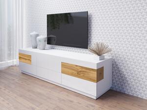TV stolek Sotano 40, bílá/bílý lesk/wotan