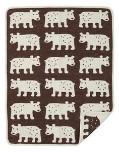 Bavlněná dětská deka chenille Bear brown 70x90, Klippan Švédsko Hnědá
