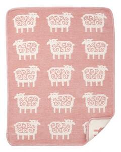 Bavlněná dětská deka chenille Sheep pink 70x90, Klippan Švédsko Růžová