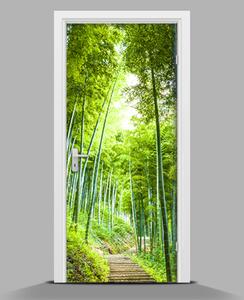 Samolepící nálepka na dveře Bambusový les wallmur-pl-f-60510509
