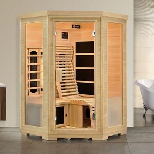 Infračervená sauna / tepelná kabina Aalborg s triplexním topným systémem a dřevem Hemlock