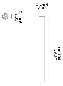 Lodes 09634 2000 A-tube large, černé stropní válcové svítidlo, 1x10W LED GU10, výška 100cm