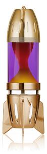 Mathmos Fireflow R1 Copper, originální lávová lampa měděná s fialovou tekutinou a oranžovou lávou, pro čajovou svíčku, výška 24cm