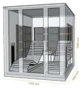 Infračervená sauna/ tepelná kabina Billund s dvojitým topným systémem a dřevem Hemlock