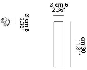 Lodes 09632 2000 A-tube small, černé stropní válcové svítidlo, 1x10W LED GU10, výška 30cm