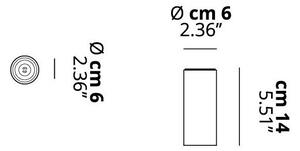 Lodes 09631 1000 A-tube mini, bílé stropní válcové svítidlo, 1x10W LED GU10, výška 14cm