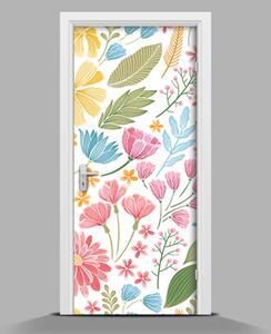 Nálepka na dveře Malované květiny wallmur-pl-f-108456400