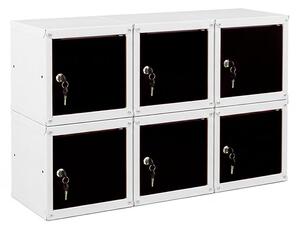6x Uzamykatelná kovová skříňka Trestles SKM 250x250x250, černá dvířka
