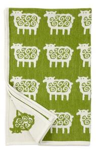 Bavlněná deka chenille Sheep green 140x90, Klippan Švédsko Zelená