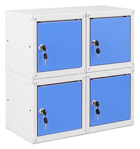 4x Uzamykatelná kovová skříňka Trestles SKM 250x250x250, modrá dvířka