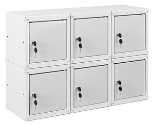 6x Uzamykatelná kovová skříňka Trestles SKM 250x250x250, světle šedá dvířka SKM25