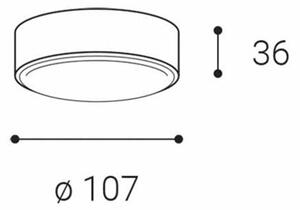 LED2 5131734 Rolo, antracitové venkovní svítidlo na strop, 6W LED 3000K, prům. 10,7cm, IP65