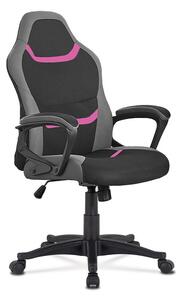 Autronic - Kancelářská a herní židle, potah růžová, šedá a černá látka, houpací mechanismus - KA-L611 PINK
