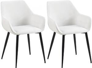 Set 2 jídelních židlí látka Vessa - krémová