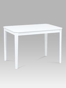 Autronic - Jídelní stůl 110x75x75 cm, masiv kaučukovník. bílý matný lak - AUT-009 WT