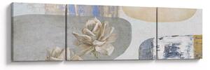 Obraz - Malba s květy a texturami (170x50 cm)