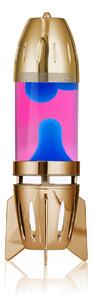 Mathmos Fireflow R1 Copper, originální lávová lampa měděná s růžovou tekutinou a modrou lávou, pro čajovou svíčku, výška 24cm
