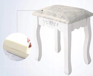 Toaletní stolek TL-07 s LED zrcadlem Barva: Taburet WHITE