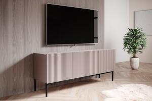 TV stolek Nicole 150 cm - antická růžová / černé nožky