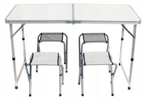 Ekspan TURISTICKÝ SET Skládací stůl 120x60 4 židle Barva: Bílá