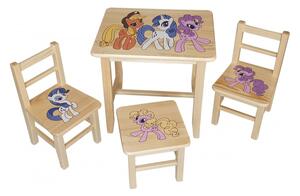 Drew-mix Dětský stůl ze dřeva se židličkami Ponny Vzor 11