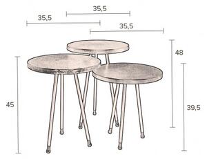 Dutchbone Set stolků ALIM 3ks, různobarevné 2300073