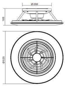 Mantra 7495 Alisio Mini, stropní svítidlo s ventilátorem a dálkovým ovladačem, LED 70W 2700K-5000K, černá, průměr 52,5cm