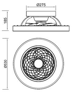 Mantra 7805 Tibet Mini , stropní svítidlo s ventilátorem a dálkovým ovladačem, LED 70W 2700K-5000K, černá, průměr 53cm