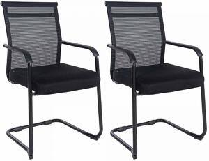 Set 2 křesel pro návštěvníky Denní černý rám - černá