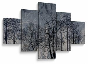 Obraz - Siluety stromů s listy (125x70 cm)
