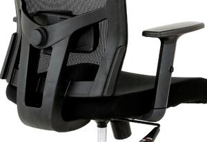Kancelářská židle s podhlavníkem, látka mesh černá, houpací mechanismus