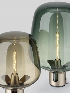 Lodes 19182 8600 Flar medium, lampa z tyrkysového skla a champagne základny se stmívačem, 1x25W E27, výška 47cm