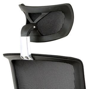 Kancelářská židle s podhlavníkem, látka mesh černá, houpací mechanismus