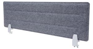 Akustický panel na stůl HWC-G76 - tkanina/textil s reliéfem - 100x30cm - šedá