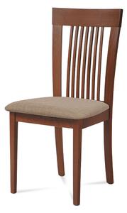 Jídelní židle dřevěná dekor třešeň a potah krémová látka BC-3940 TR3