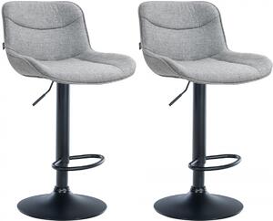 2x Barová židle Vonore - látka, černá - Šedá