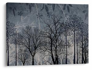Obraz - Siluety stromů s listy (70x50 cm)