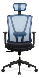 Autronic Kancelářská židle, černá MESH+modrá síťovina, plastový kříž, synchronní mechanis